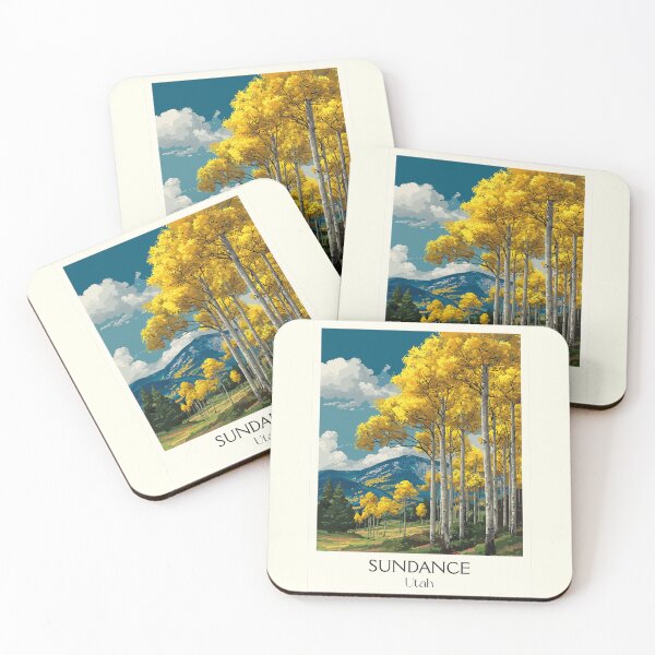 Item preview, Sundance Utah Travel Poster | Vintage Mount Timpanogos & Aspen Grove Art designed and sold by TuncGK.