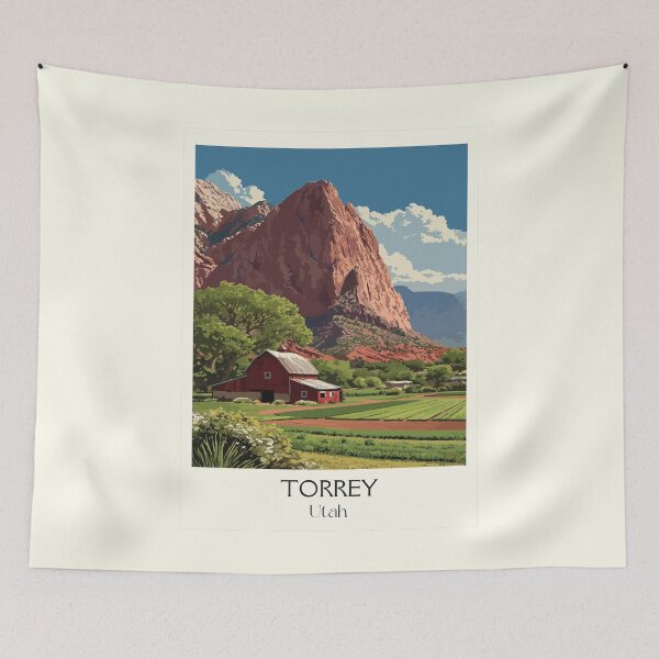 Item preview, Torrey Utah Travel Poster | Vintage Gateway to Capitol Reef National Park Art designed and sold by TuncGK.