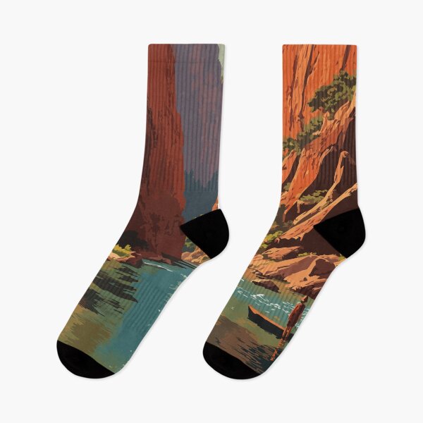 Item preview, Zion National Park Utah Poster | Vintage Virgin River & Sandstone Cliffs Art designed and sold by TuncGK.