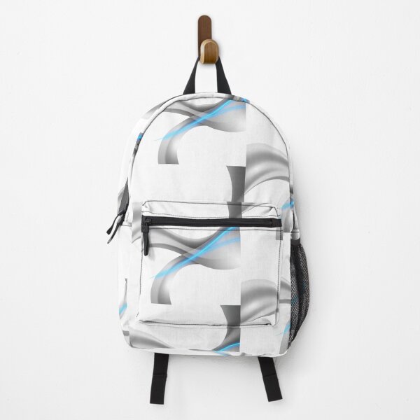 Item preview, Fluid Abstract Elegance – Grey and Silver Curves with Electric Blue Accent designed and sold by PixelVibe782.