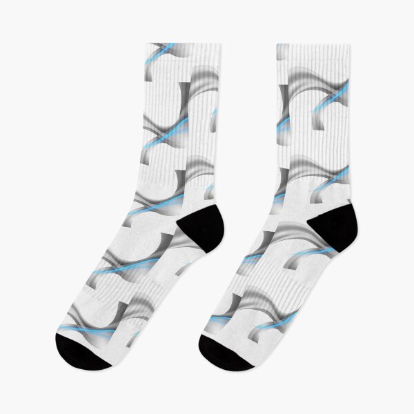 Item preview, Fluid Abstract Elegance – Grey and Silver Curves with Electric Blue Accent designed and sold by PixelVibe782.