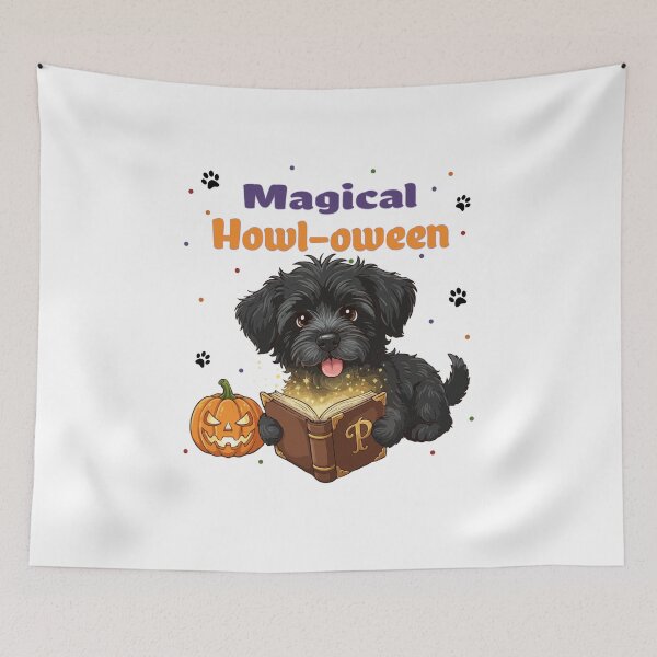Item preview, Magical Howl-oween Puli | Cute Halloween Dog Art designed and sold by The Real Life Symphony.