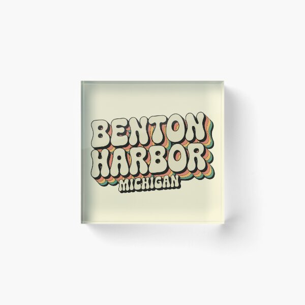 Item preview, Benton Harbor Michigan 70s Retro Rainbow designed and sold by TheOldMittenIllustrated.