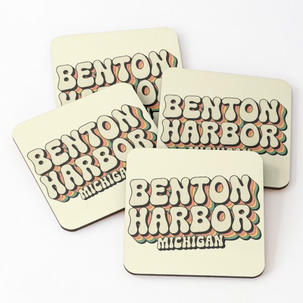 Item preview, Benton Harbor Michigan 70s Retro Rainbow designed and sold by TheOldMittenIllustrated.