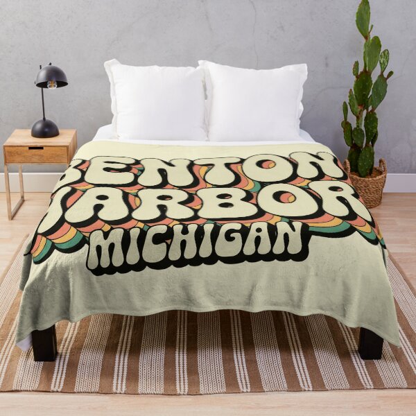 Item preview, Benton Harbor Michigan 70s Retro Rainbow designed and sold by TheOldMittenIllustrated.