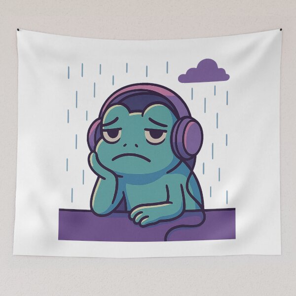 Item preview, Sad Frog Lo-fi Aesthetic – Cute Sticker & Phone Case designed and sold by lonexofficial.