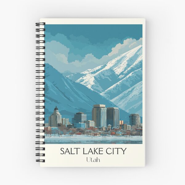Item preview, Salt Lake City Utah Travel Poster | Vintage Wasatch Mountains Skyline Art designed and sold by TuncGK.
