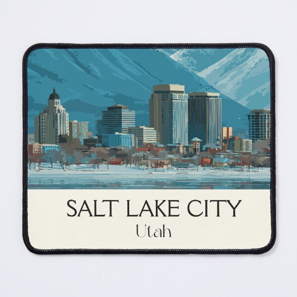 Item preview, Salt Lake City Utah Travel Poster | Vintage Wasatch Mountains Skyline Art designed and sold by TuncGK.