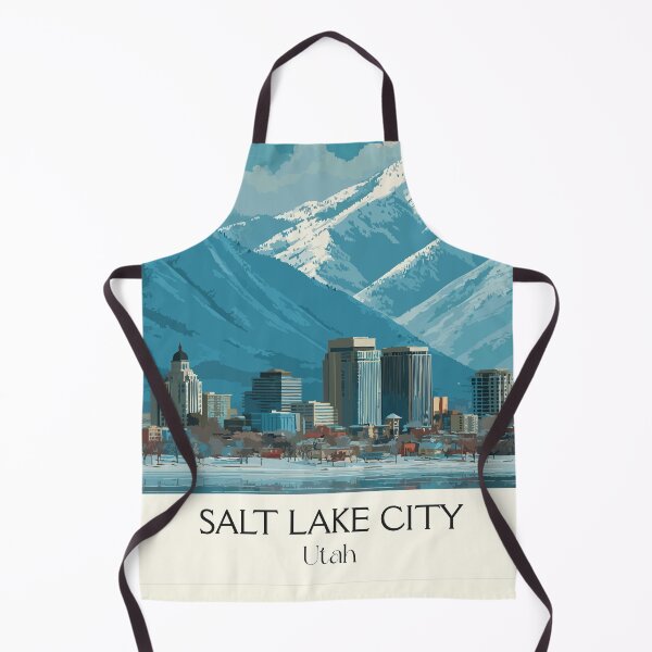 Item preview, Salt Lake City Utah Travel Poster | Vintage Wasatch Mountains Skyline Art designed and sold by TuncGK.