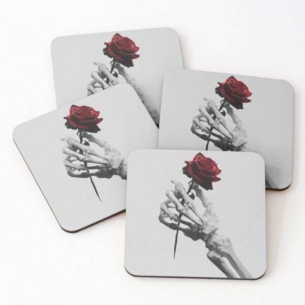 Item preview, Skeleton Hand with Rose – Gothic Dark Aesthetic Art designed and sold by itsmorabit.