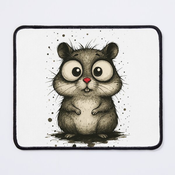 Item preview, Cute Hamster Sketch – Funny Big Eyed Cartoon Style Animal Drawing designed and sold by Pixel-Up.