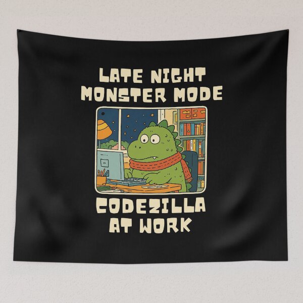 Item preview, Late Night Monster Mode – Funny Codezilla Programmer designed and sold by NatureStyle555.