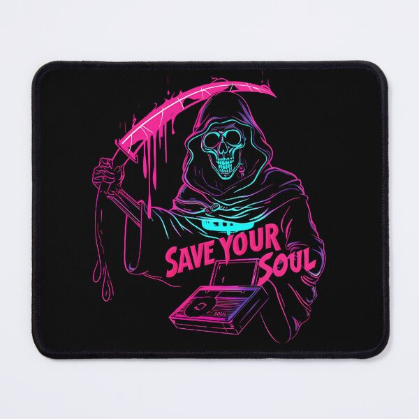 Item preview, Save Your Soul – Cyberpunk Grim Reaper Neon Design designed and sold by NatureStyle555.