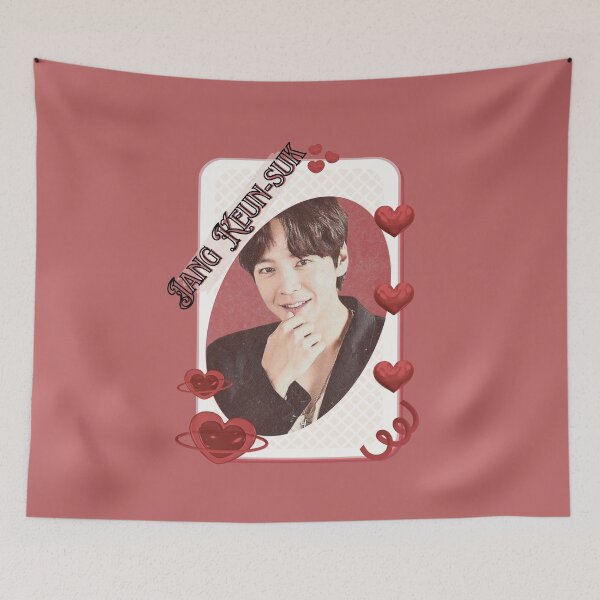 Item preview, Jang Keun-suk Korean Actor Card Red Aesthetic Collage Design designed and sold by AJUNICE STUDIO.