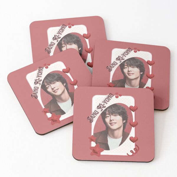 Item preview, Jang Ki-yong Korean Actor Card Red Aesthetic Collage Design designed and sold by AJUNICE STUDIO.