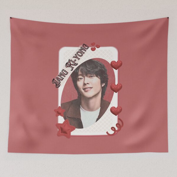 Item preview, Jang Ki-yong Korean Actor Card Red Aesthetic Collage Design designed and sold by AJUNICE STUDIO.