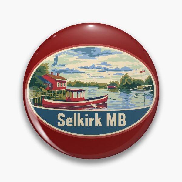 Item preview, Selkirk MB Lake Cabin Vintage Travel Badge, Manitoba Wilderness designed and sold by meganohm.