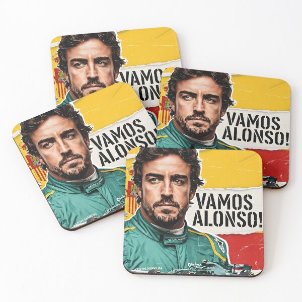 Item preview, Fernando Alonso VAMOS ALONSO F1 Retro Collage designed and sold by Studio F1Grid.