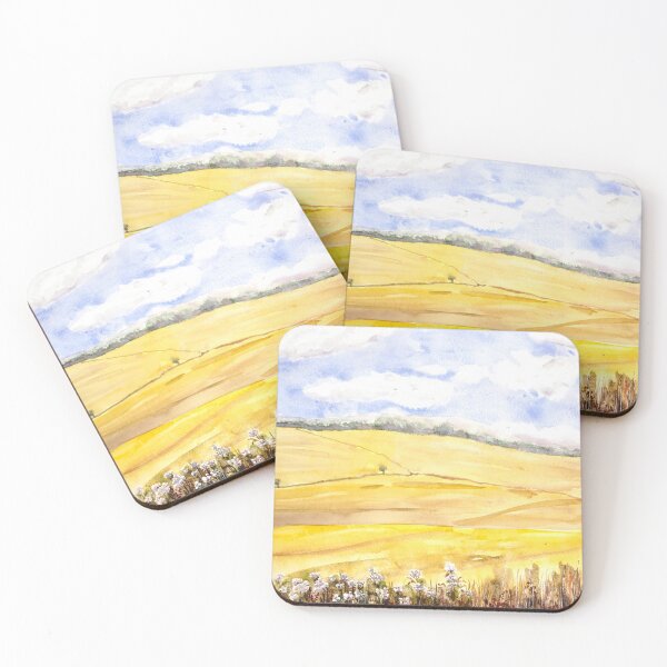 Item preview, Golden wheat field in oxfordshire watercolour painting designed and sold by SelenePaintings .