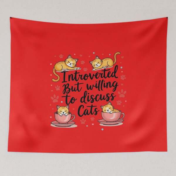 Item preview, Introverted But Willing To Discuss Cats funny feline lover – Funny Cat Lover designed and sold by StyleGuru.