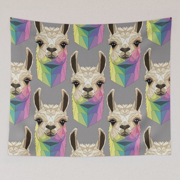 Item preview, Trendy lama rainbow portrait face designed and sold by Painted Planet.