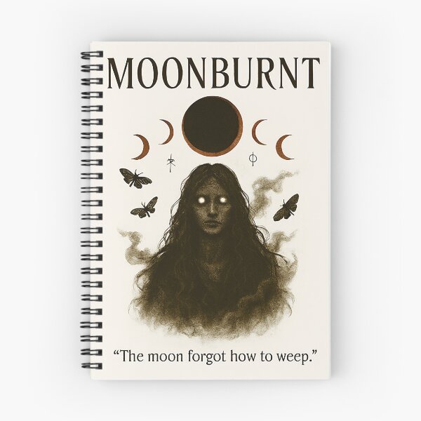 Item preview, Moonburnt by FUIRY – Gothic Streetwear Tee with Lunar Eclipse & Ghostly Moth Design designed and sold by FUIRY .