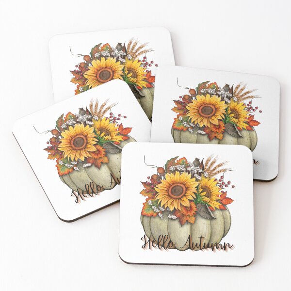 Item preview, Hello Autumn Vintage Pumpkin Floral Design designed and sold by ZipSDesigns.