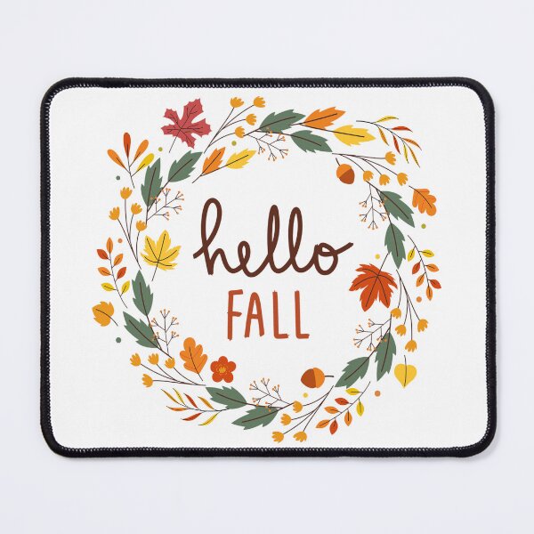 Item preview, Hello Fall Floral Leaves Handwritten Sign Aesthetic Wreath designed and sold by Night Bloom Designs.