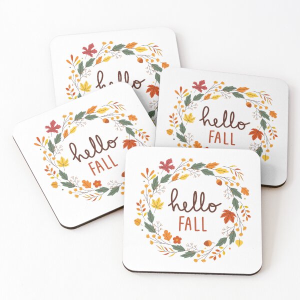 Item preview, Hello Fall Floral Leaves Handwritten Sign Aesthetic Wreath  designed and sold by Night Bloom Designs.