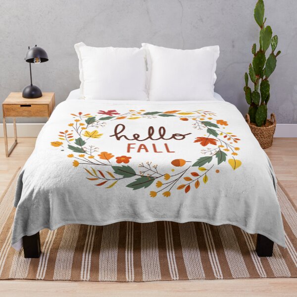 Item preview, Hello Fall Floral Leaves Handwritten Sign Aesthetic Wreath designed and sold by Night Bloom Designs.