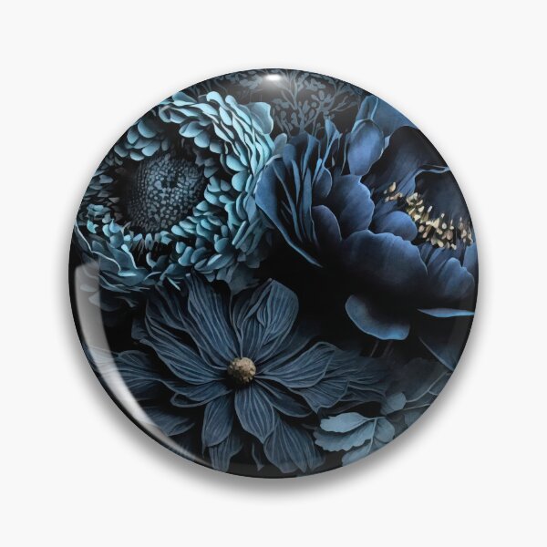 Item preview, Renaissance Vibes Moody Opulent Flowers Midnight Blue designed and sold by artsandsoul.