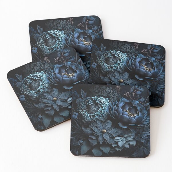 Item preview, Renaissance Vibes Moody Opulent Flowers Midnight Blue designed and sold by artsandsoul.