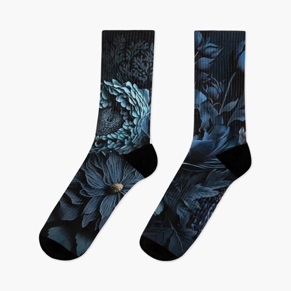 Item preview, Renaissance Vibes Moody Opulent Flowers Midnight Blue designed and sold by artsandsoul.