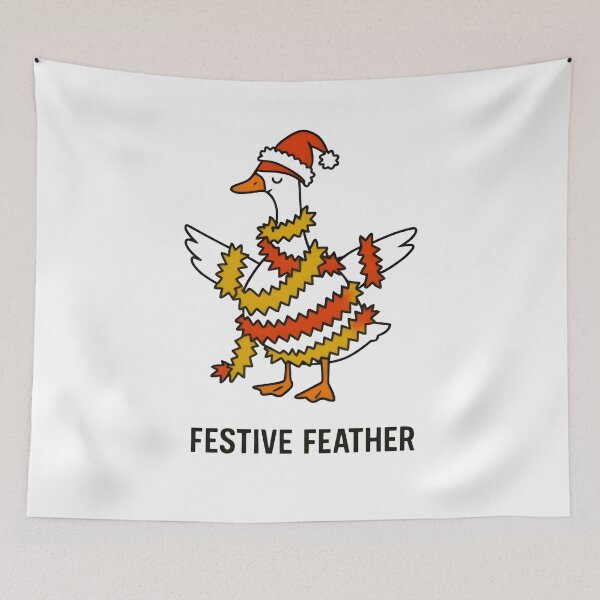 Item preview, HUMOROUS CARTOON DUCK ENTANGLED IN TINSEL designed and sold by KISHNAY-FASHION.