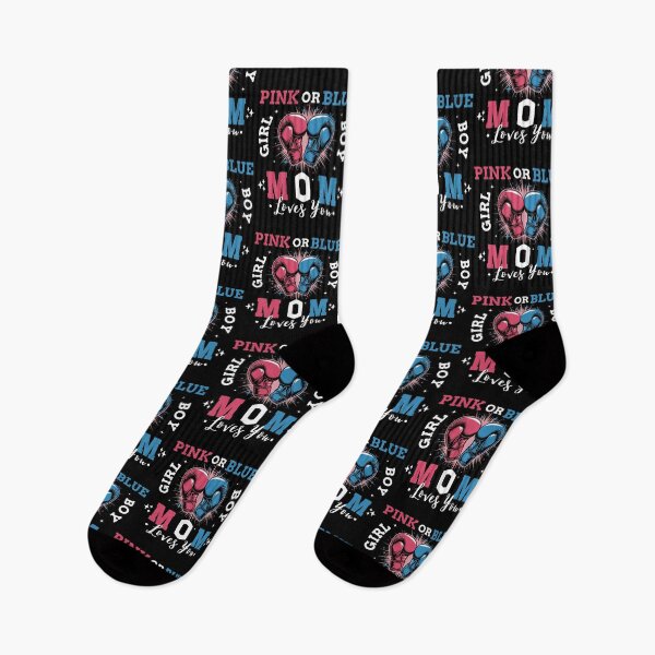 Item preview, Pink or Blue Mom Loves You Boxing Gloves Gender Reveal Design designed and sold by ArtByKatti.