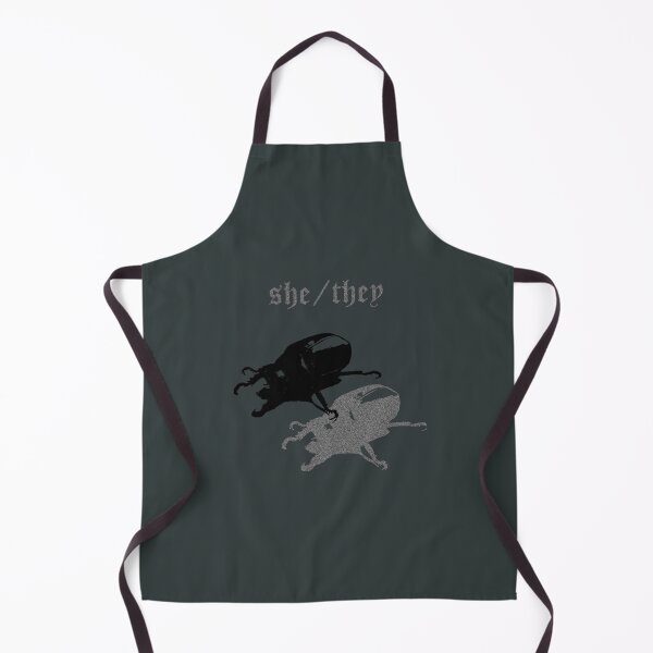 Item preview, “She/They” poster – militant queer art with gothic scarab designed and sold by jubodesigns.