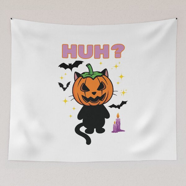 Item preview, Huh Cat Halloween Meme Funny Chonky Cat Pumpkin Gift for Spooky Season designed and sold by MoodInInk.
