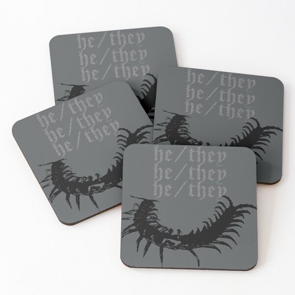 Item preview, “He/They” activist poster – queer gothic art with centipedes designed and sold by jubodesigns.