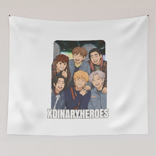 Item preview, Xdinary Heroes Name Cartoon Illustration Group Members Kpop Collage Design designed and sold by HELL0WBELLO.