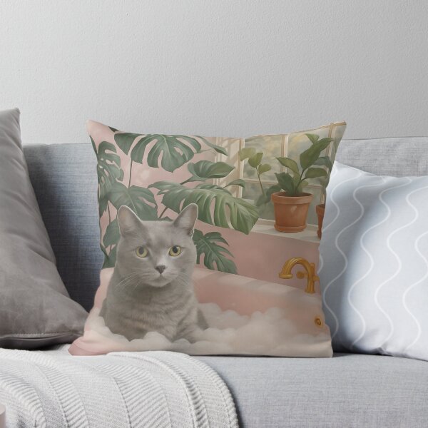 Item preview, Grey Cat Poster | Bathroom Cats designed and sold by Whimsical Cat Designs.