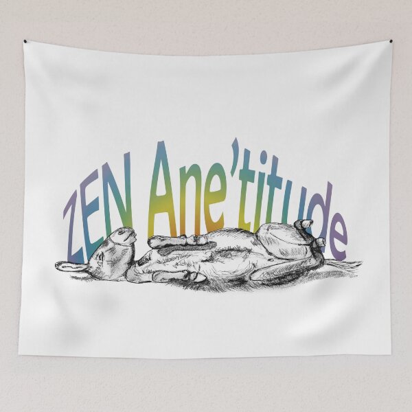 Item preview, Drawing of a donkey rolling on the ground - black color version and French text Rainbow designed and sold by SylvieG18.