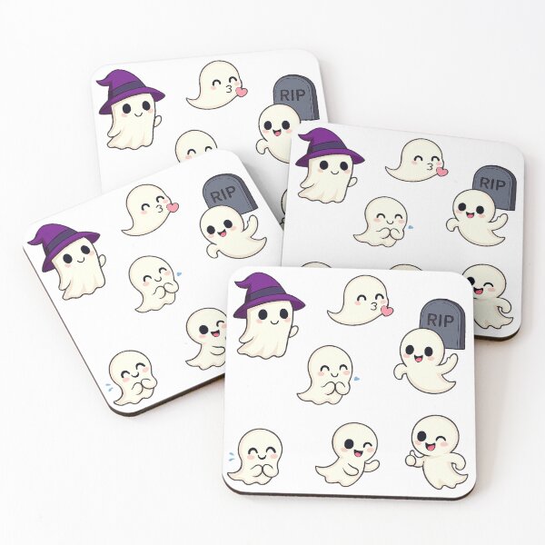 Item preview, Seven Happy Halloween Ghosts designed and sold by Glacier-Designs.