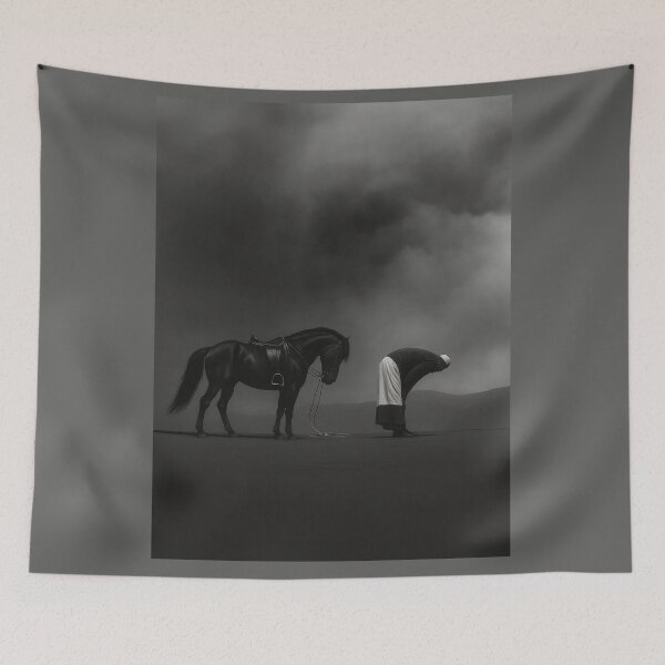 Item preview, The Bow and the Horse – Minimal Monochrome Desert Scene designed and sold by SuccessHunters.