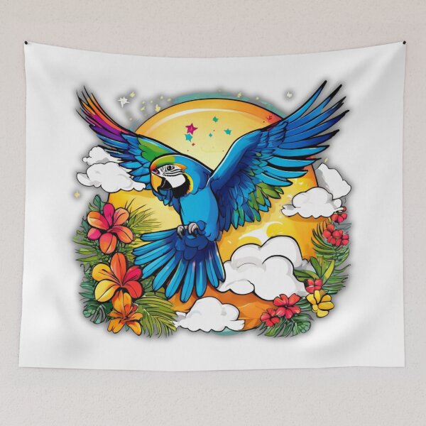 Item preview, Colorful Parrot in the Clouds designed and sold by Zofia Sosnecka.
