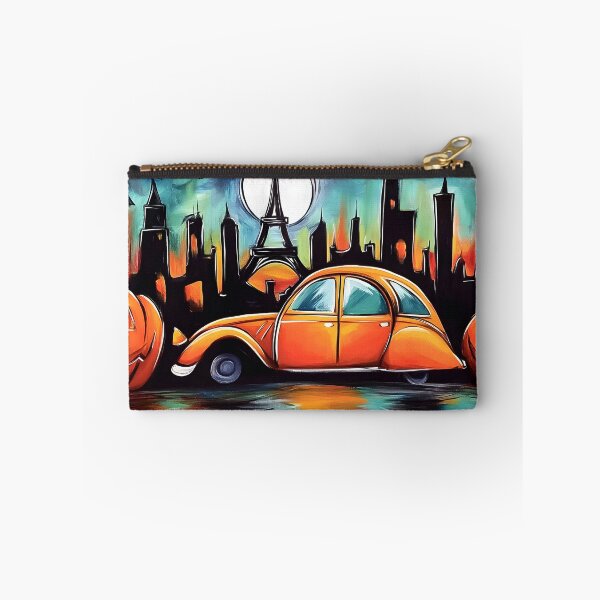 Item preview, Pumpkins and Paris Dreams- A Surreal Halloween Escape: Vintage Car, Grinning Pumpkins, Eiffel Tower designed and sold by OlfactoART Studio.