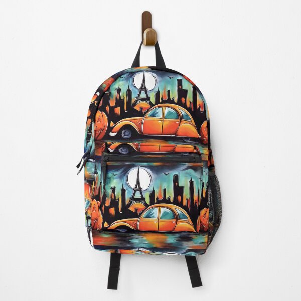 Item preview, Pumpkins and Paris Dreams- A Surreal Halloween Escape: Vintage Car, Grinning Pumpkins, Eiffel Tower designed and sold by OlfactoART Studio.
