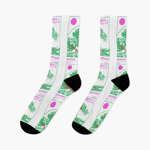 Item preview, Great wave of kanagawa pink green design retro wave vaporwave designed and sold by DisgustangCO.