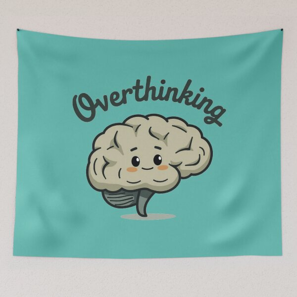 Item preview, Cute Cartoon Brain Overthinking Illustration designed and sold by MyWittyThings.