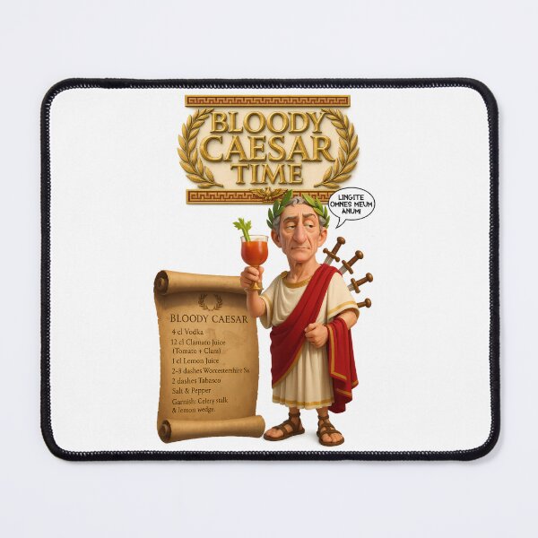 Item preview, Bloody Caesar Time – Retro cocktail poster with Roman flair designed and sold by malero-design.