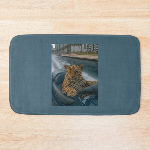 Item preview, Leopard on Jet Ski – Surreal Wild Animal Adventure Art designed and sold by SuccessHunters.